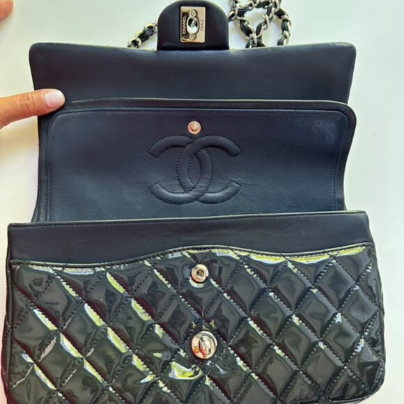 Chanel Black Patent Classic Flap Bag - Picture 7 of 8
